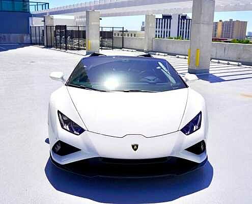 Rent a Lamborghini Huracan EVO White in Dubai