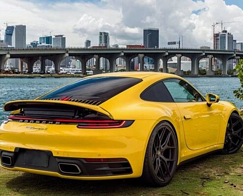 Rent a Porsche 911 Yellow 2022 in Dubai